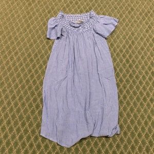 Striped off the shoulder mini dress